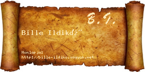 Bille Ildikó névjegykártya